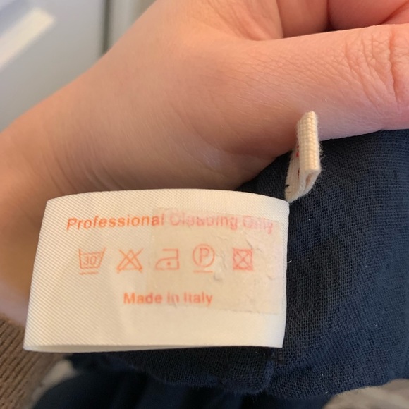 Marni navy blue cotton low cut dress with pockets - Picture 5 of 9